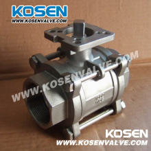 2PC Piece Thread Ball Valve with Mounting Pad